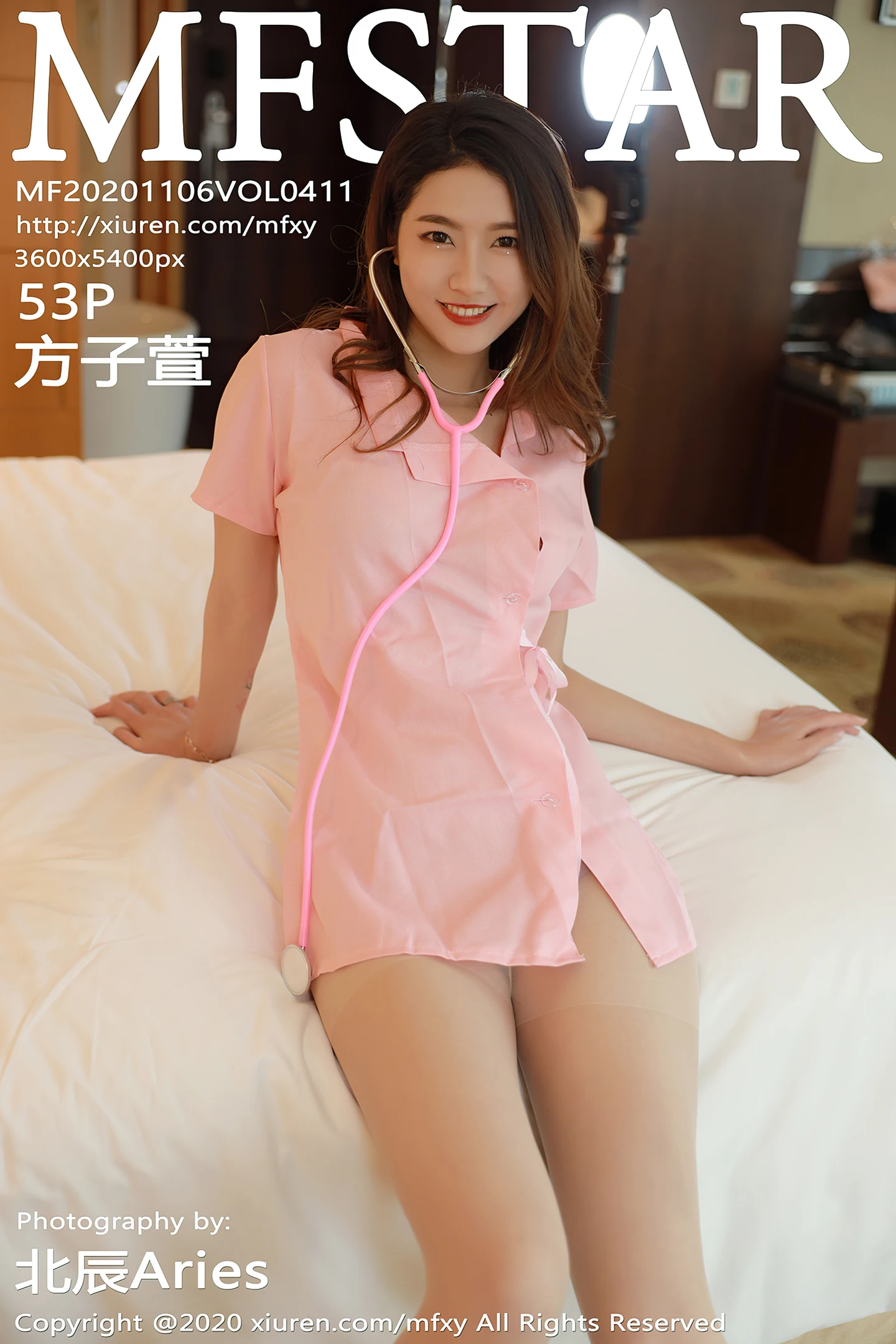 [MFStar模范学院]Vol.411_嫩模方子萱粉色护士制服主题床上肉丝裤袜撩人诱惑写真53P-秀人网 - XiuRen.Space